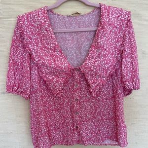 Nordstrom WAYF Peter Pan Collar Blouse M